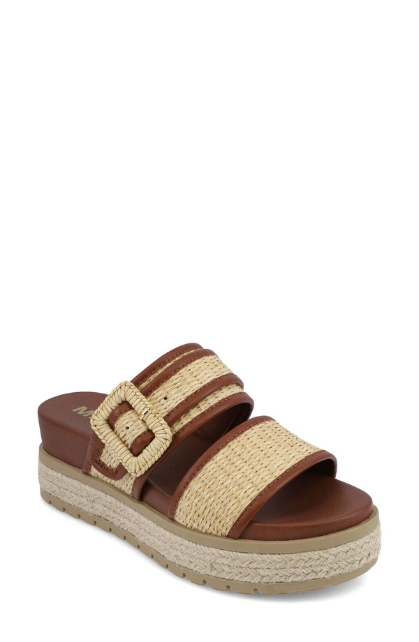 ミア レディース シューズ サンダル プラットホーム MIA Kylian Espadrille Platform Wedge Slide Sandal Natural