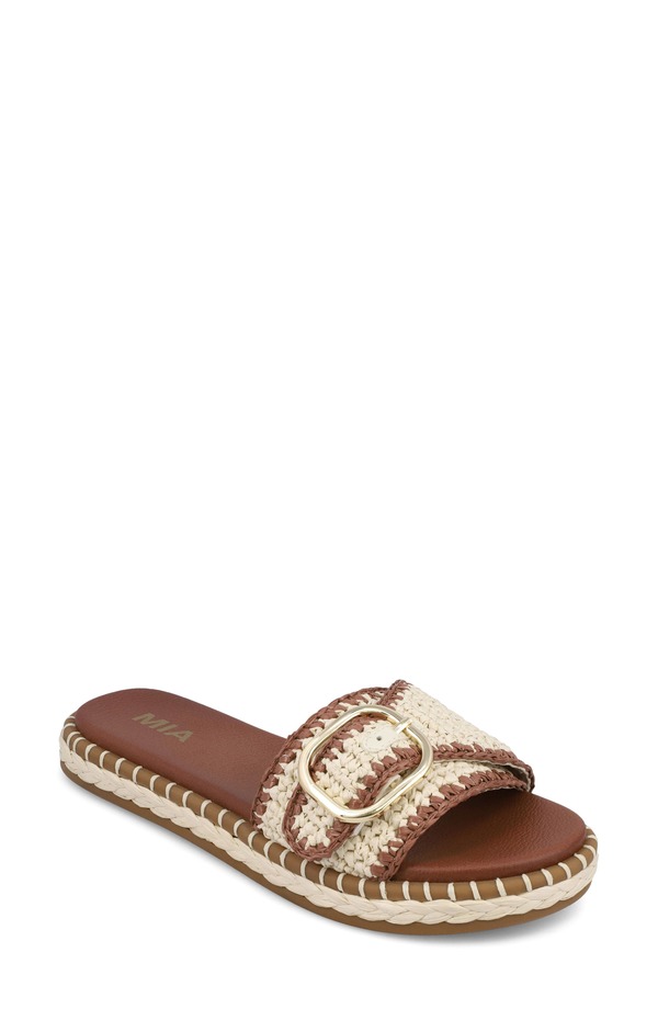 ミア レディース シューズ サンダル MIA Sabriel Slide Sandal Bone/ Cognac|ReVida 店