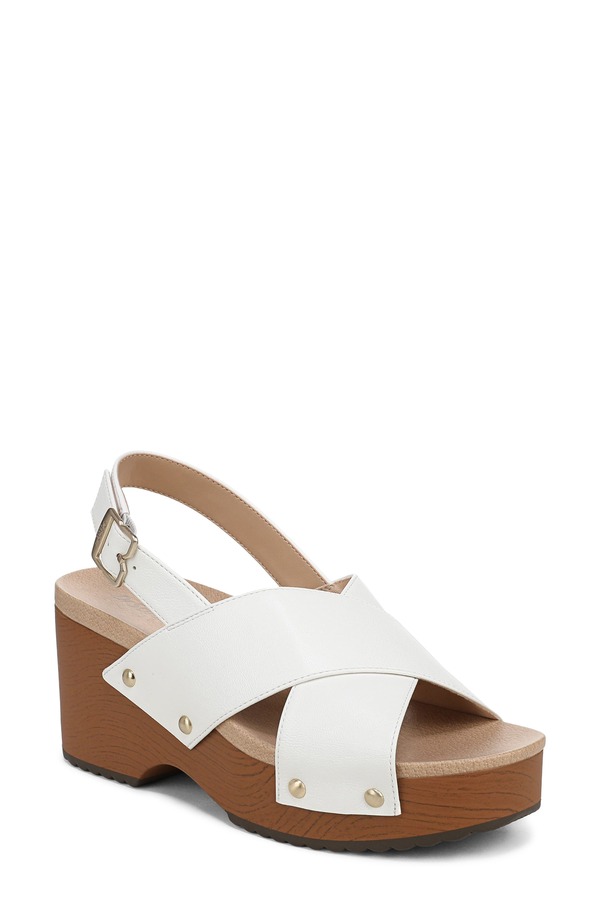 ドクター・ショール レディース シューズ ヒール プラットフォーム サンダル Dr. Scholl's Weslee Slingback Platform Sandal White ホワイト|ReVida 店