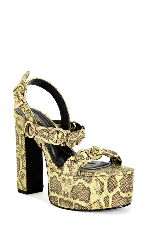アザレア 一 レディース シューズ 踵 プラットホーム サンダル AZALEA WANG Tarynn Slingback Platform Sandal Yellowsnake