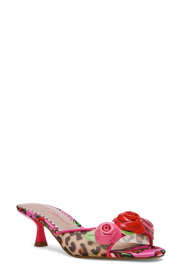 ベッツィジョンソン レディース シューズ 踵 サンダル Betsey Johnson Lambert Flower Embellished Sandal Fushia/ Rose
