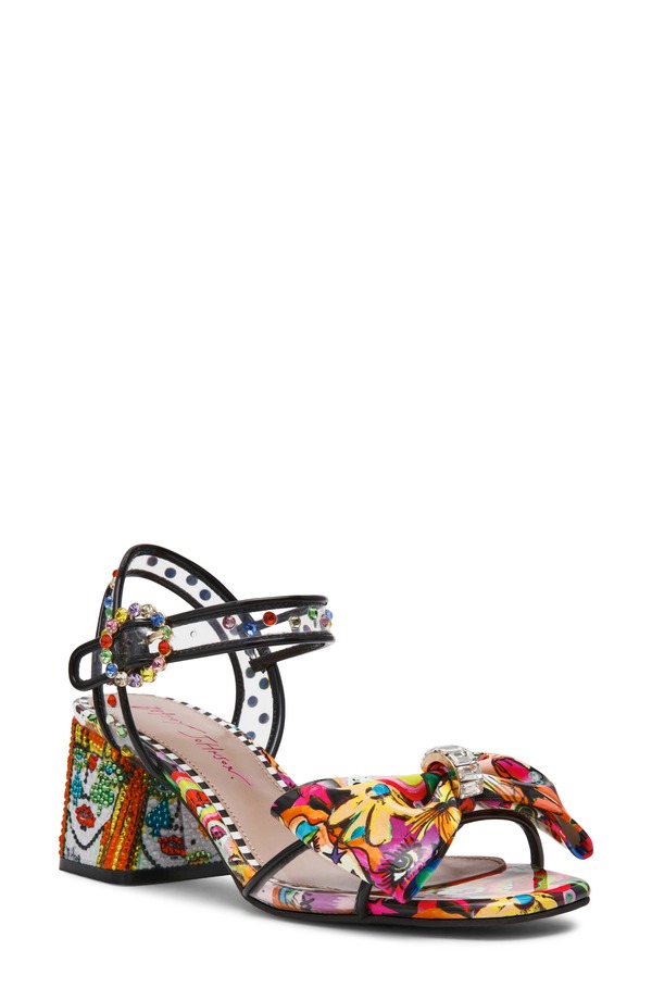 ベッツィジョンソン レディース シューズ 踵 サンダル アンクル Betsey Johnson Ardell Crystal Embellished Ankle Strap Sandal Bright Multi マルチ色つや