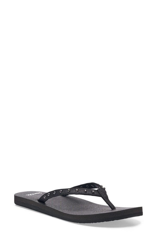 サヌーク レディース シューズ サンダル Sanuk Yoga Joy II Stud Flip Flop Ojai Black ブラック|ReVida 店