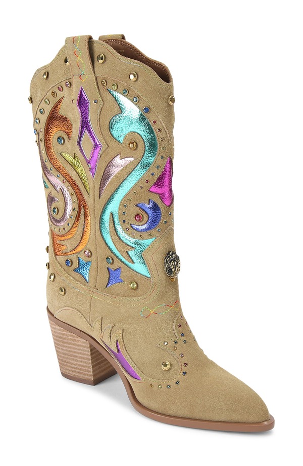 カートジェイガーロンドン レディース シューズ ブーツ・レインブーツ Kurt Geiger London Kensington Cowboy Boot Open Brown 赤銅色