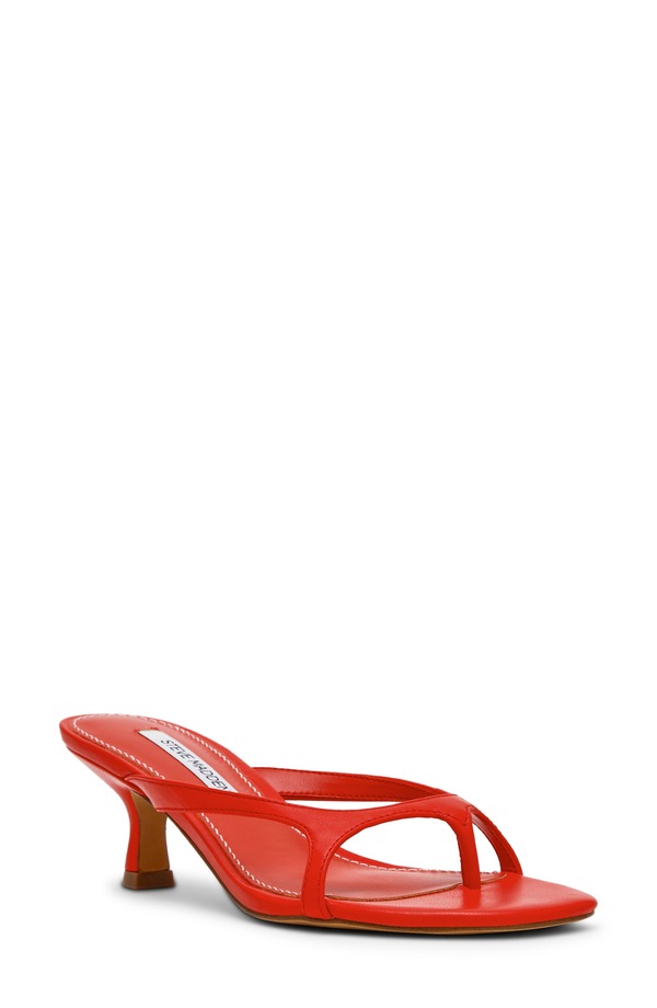 スティーブ マデン レディース シューズ 踵 サンダル Steve Madden Brienna Thong Slide Sandal Red/ Orange 赤いこと