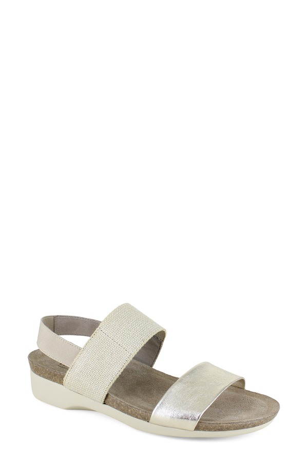 ムンロー レディース シューズ 踵 サンダル Munro Piscesandal Gold Leather ゴールド