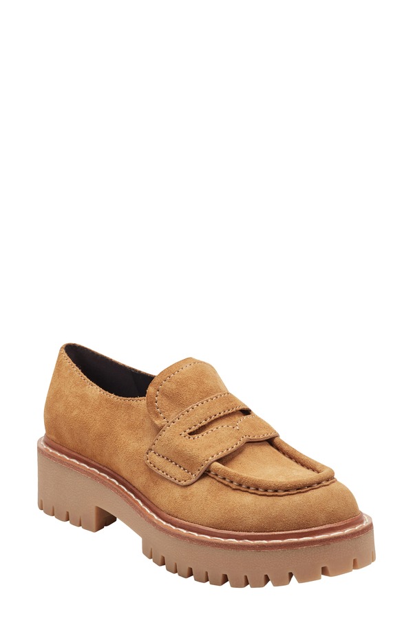 目じるし・フィッシャー レディース シューズ スリッポン・ローファー Marc Fisher LTD Norton Lug Sole Penny Loafer Beige ベージュ