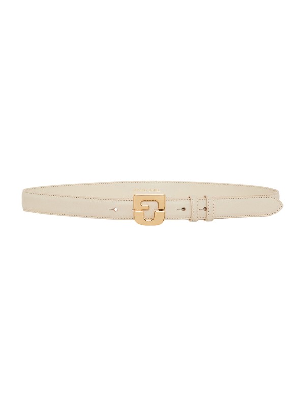 ジェラルド・ダレル レディース 添え物 三尺帯 なめし革 GERARDARELe Lauren Slim Leather Belt Ecru エクリュ