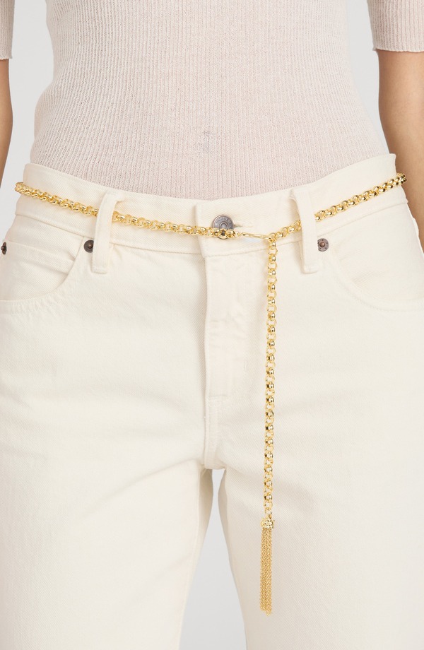 一こま レディース 佩び物 胴締め FRAME The Sebastian Chain Belt Gold ゴールド