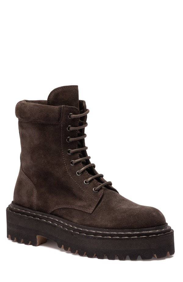 オフィチーネクリエイティブ レディース シューズ ブーツ・レインブーツ スエードクロス 踵 Officine Creative Blossom 006 Suede Block-Heel Bootie Dark Brown 赤銅色