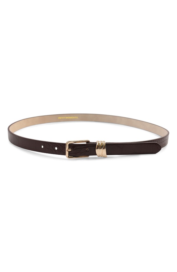 プティ モーメンツ レディース アクセサリー ベルト Petit Momentsleek Belt Brown Croc/ Gold ブラウン｜ReVida 店