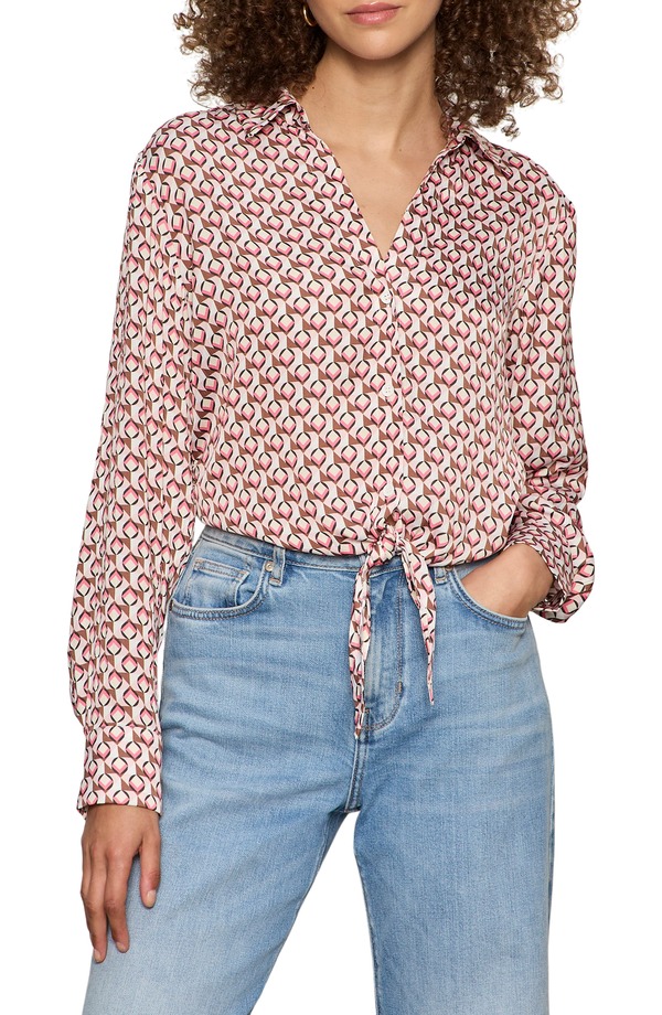 サンクチュアリー レディース トップス シャツ プリント Sanctuary Lover Printie Hem Crop Sateen Shirt Petal Grid Pink ピンク｜ReVida 店