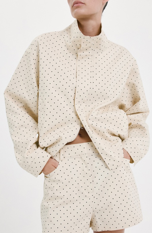 マンゴ レディース アウター 上衣・上衣 MANGO Chaqueta Dots Jacket Ecru エクリュ