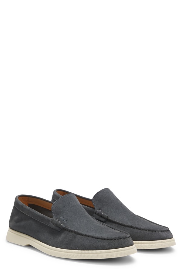 雇い主 メンズ シューズ スリッポン・ローファー BOSSienne Moc Toe Loafer Dark Grey 薄墨色