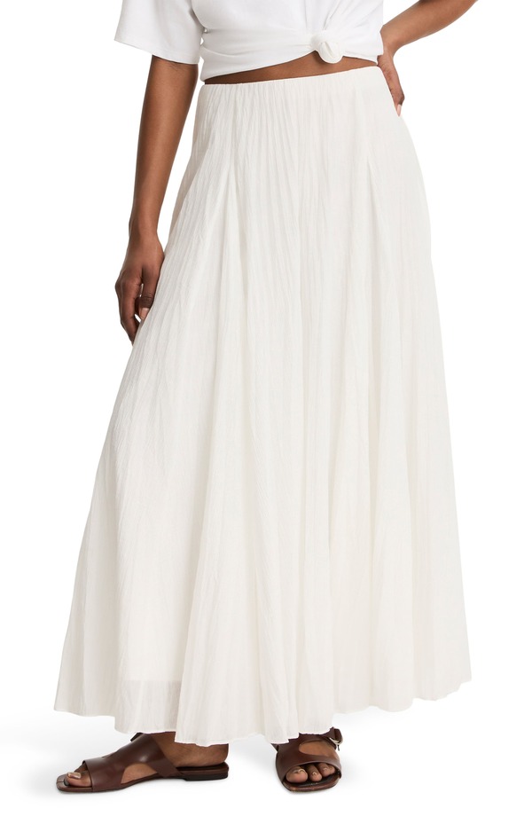 ヴィンス レディース 下つ方スコート マキシ Vince Crinkled Maxi Skirt Off White 象牙色