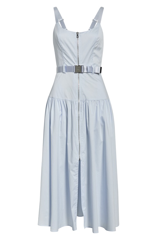 ラジャンス レディース トップス 衣裳 MIDI L\u0027AGENCE Rima Belted Front Zip Midi Dress Pale Mist Blue 青碧