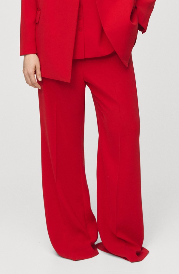 マンゴ レディース ボトムス レギンス 御機嫌酉の方角 ズボン下 MANGO High Waist Pants Red 赤いこと
