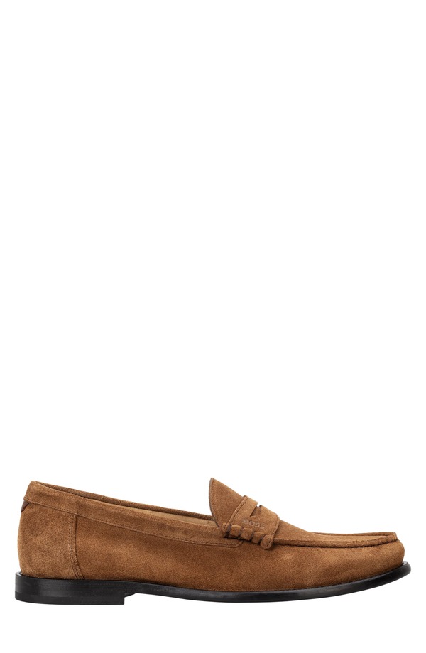 主任者 メンズ シューズ スリッポン・ローファー BOSS Tevan Moc Toe Penny Loafer Brown 赤銅色