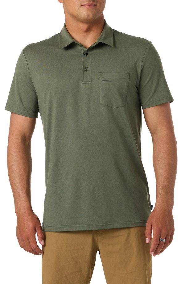 オニール メンズ トップス ポロシャツ O'Neill TRVLR UPF Performance Polo Heather Dark Olive ヘザー｜ReVida 店 13,860円