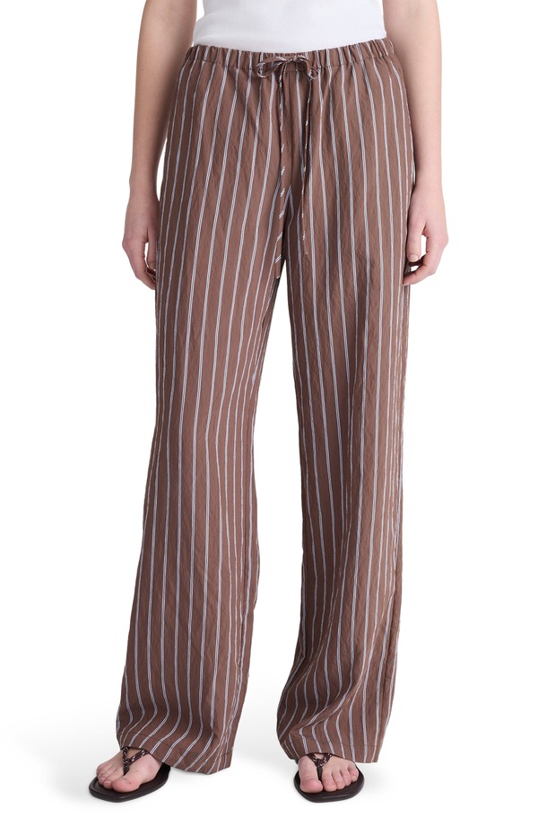 メイドウェル レディース ボトムス レギンス ズボン下 Madewell Stripe Pull-On Pants Brown Peri Twin Stripe 赤銅色