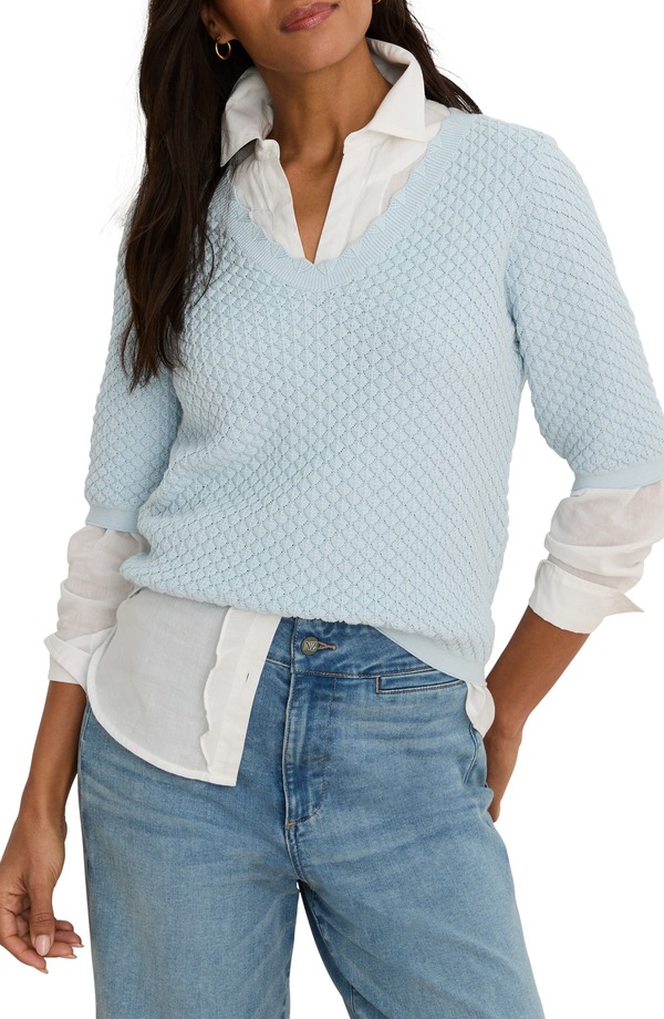 ニックプラスゾーイ レディース アウター パーカー・スウェット スウェーター NIC+ZOE Scallop Textured Sweater Crystal
