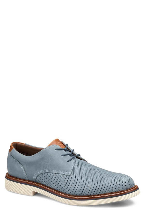 ジョンストンアンドマーフィー メンズ シューズ ダービー Johnston & Murphy Tyson Perforated Plain Toe Derby Denim Nubuck デニム｜ReVida 店