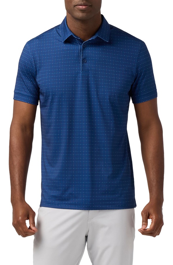 ミズンメイン メンズ トップス プルオーバー Mizzen+Main Versa Trim Fit Navy Open Dot Stripe Polo Midnight Navy Open Dot Stripe 米国海軍