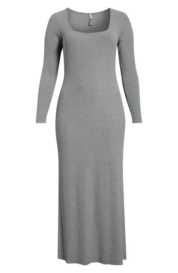 スキムズ レディース トップス 衣装 SKIMSoft Lounge Long Sleeve Dress Heather Grey 薄墨色