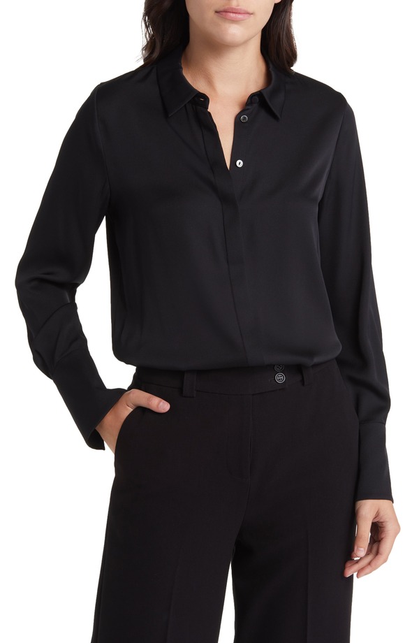 コビーハルペリン レディース トップス プルオーバー 地絹 トップ KOBI HALPERIN Larissa Stretch Silk Blouse Black 黒いこと