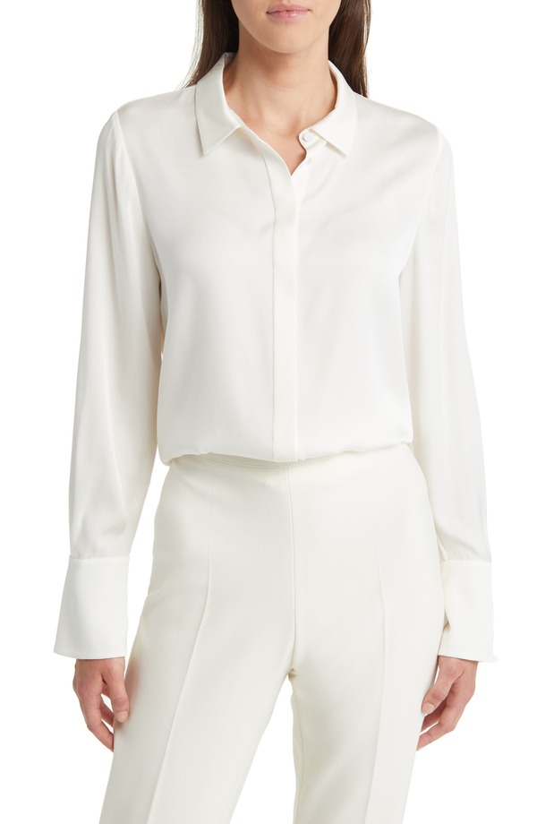 コビーハルペリン レディース トップス プルオーバー 地絹 トップ KOBI HALPERIN Larissa Stretch Silk Blouse Ivory 象牙色