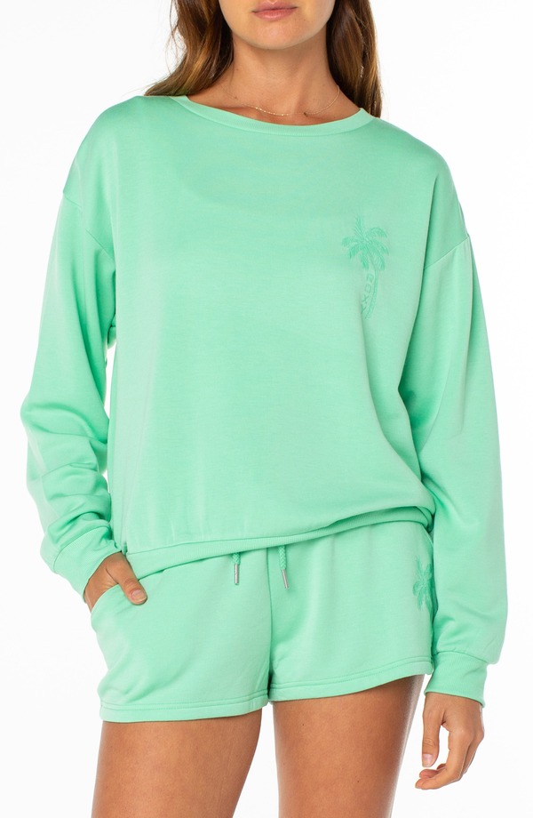 ロキシー レディース アウター パーカー・スウェット プルオーバー 刺しゅう グラフィック Roxy Surfing by Moonlight Embroidered Graphic Sweatshirt Spring Bud