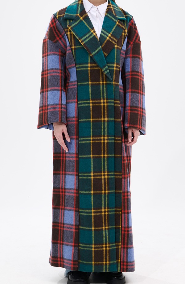 アザレア 一 レディース アウター 上衣・上衣 AZALEA WANG Oversize Plaid Trench Green Multi Plaid 緑であること