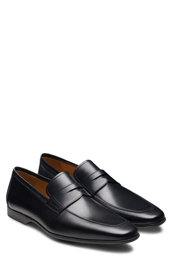 マグナーニ メンズ シューズ 置き目毛皮 Magnanni Ramiro Penny Loafer Black 黒いこと
