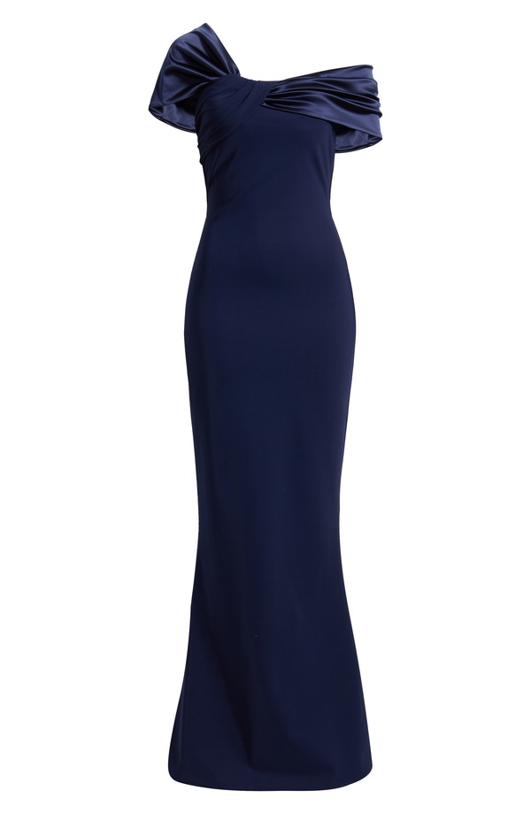 チアラ ボニ プティ 衣裳 レディース トップス 衣裳 一肩先 Chiara Boni La Petite Robe Vezia One-Shoulder Mixed Media Gown Blue Note 青碧