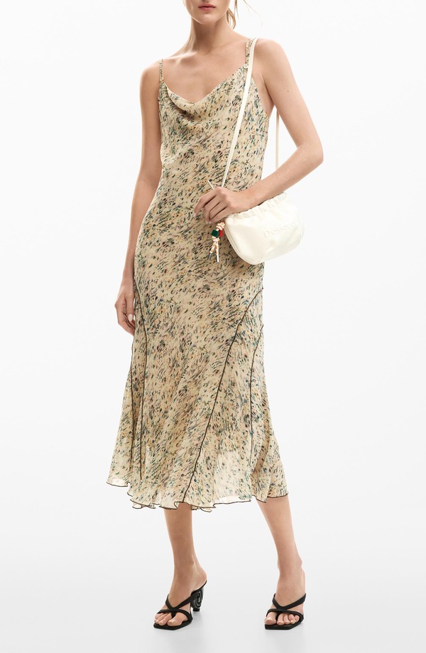デジグアル レディース トップス ワンピース プリント Desigual Abstract Print Slipdress Medium Beige ベージュ｜ReVida 店