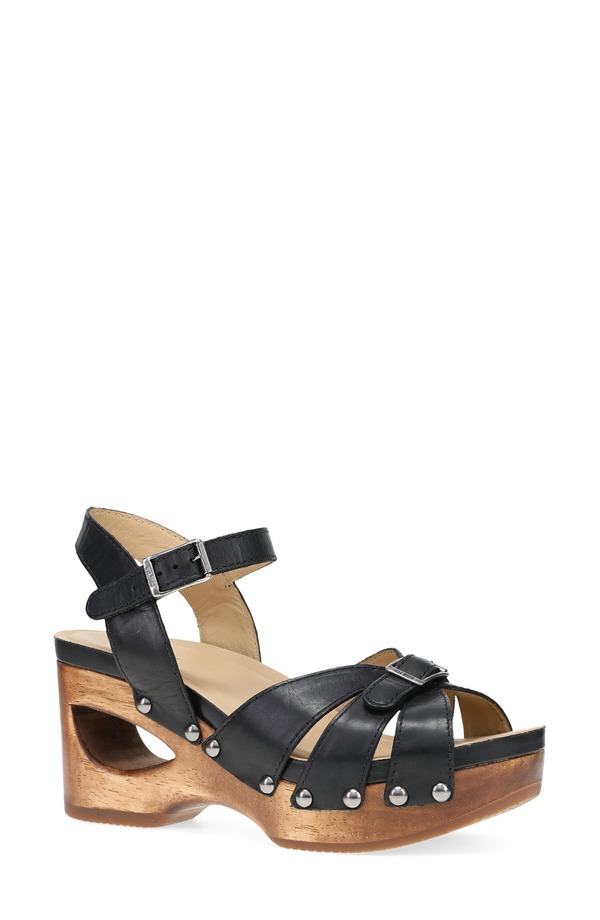 ダンスコ レディース シューズ ヒール プラットフォーム サンダル アンクル Dansko Alannankle Straplatform Wedge Sandal Black Calf ブラック