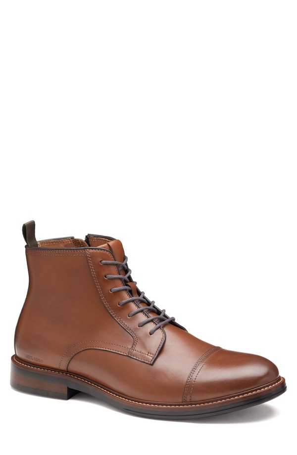 ジョンストンアンドマーフィー メンズ シューズ ブーツ・レインブーツ 旗がしら Johnston \u0026 Murphy Durham Waterproof Cap Toe Boot Cognac Waterproofull Grain