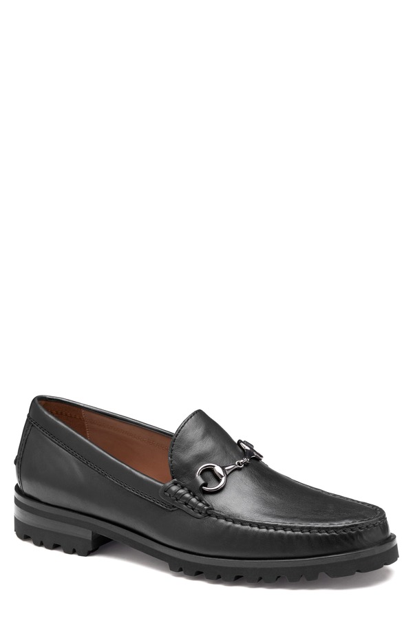 ジョンストンアンドマーフィー メンズ シューズ ローファー Johnston & Murphy Baldwin Lug Sole Bit Loafer Black Sheepskin ブラック|ReVida 店