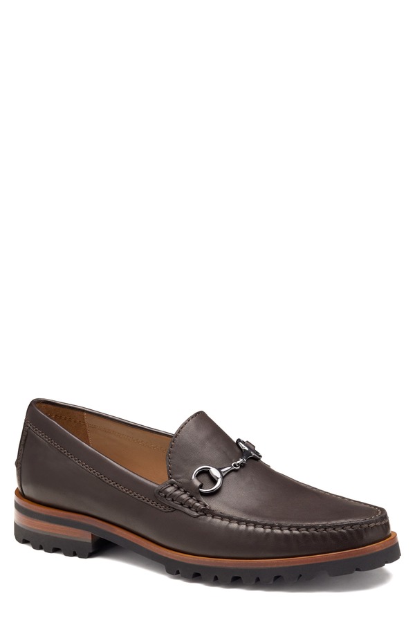 ジョンストンアンドマーフィー メンズ シューズ ローファー Johnston & Murphy Baldwin Lug Sole Bit Loafer Dark Brown Sheepskin ブラウン｜ReVida 店