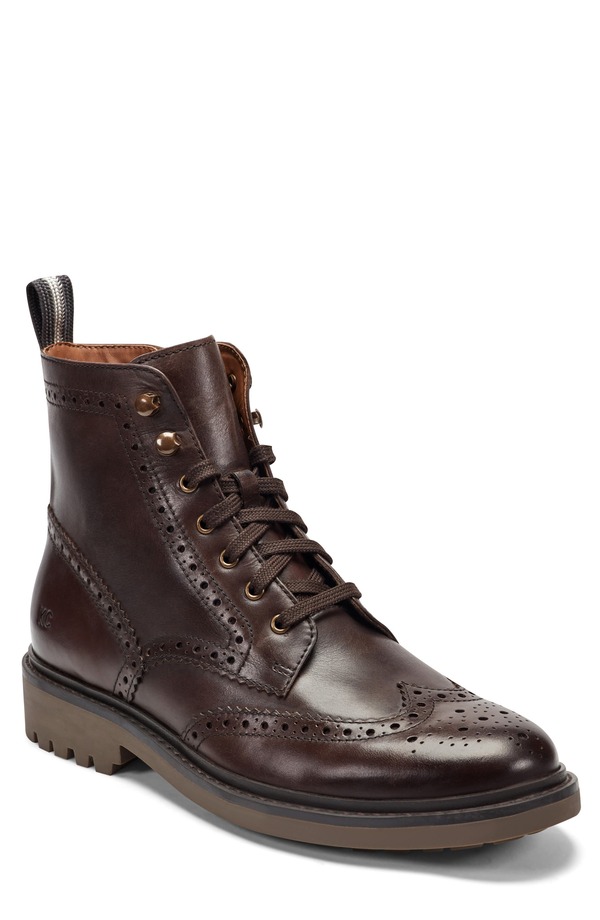 ケネスコール メンズ シューズ ブーツ・レインブーツ ウィングチップ Kenneth Cole New York Todd Wingtip Boot Ganache/ Charcoal/ Silver 濃灰色
