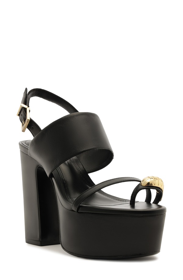 シュッツ レディース シューズ 踵 プラットホーム サンダル Schutz Mandy Slingback Platform Sandal Black 黒いこと