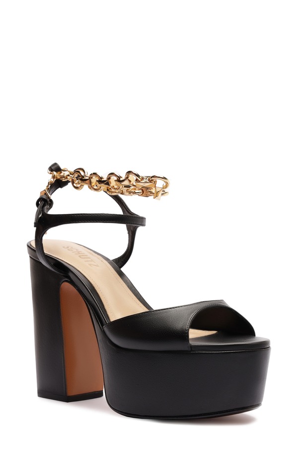 シュッツ レディース シューズ ヒール プラットフォーム サンダル アンクル Schutz Lys Ankle Straplatform Sandal Black ブラック
