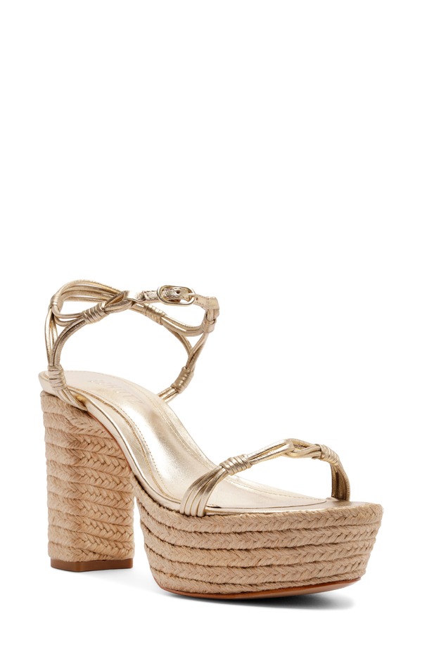 シュッツ レディース シューズ ヒール プラットフォーム サンダル アンクル Schutz Narankle Straplatform Sandal Platina