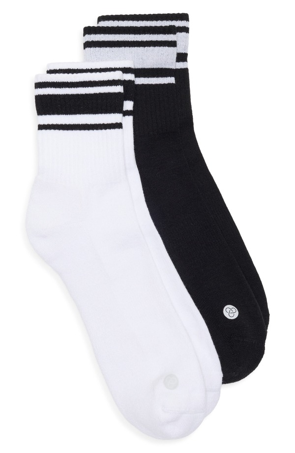 ゼラ レディース アンダーお召しもの ソックス Zella Sport Assorted 2-Pack Quarter Socks White Multi 白いこと