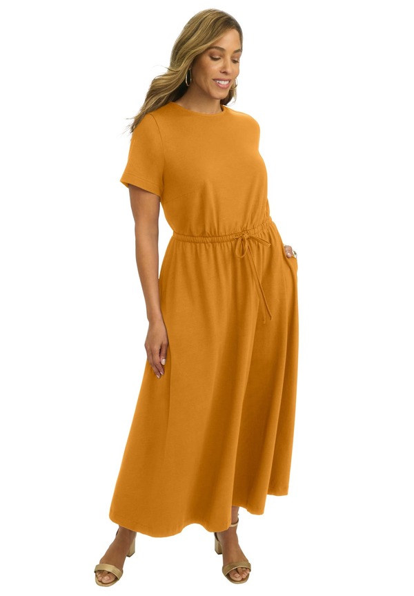 ジェシカ英国の首都 レディース ボトムス 心地好いズボン下 マキシ衣裳 マキシ Jessica London Drawstring Maxi Dress Rich Gold ゴールド
