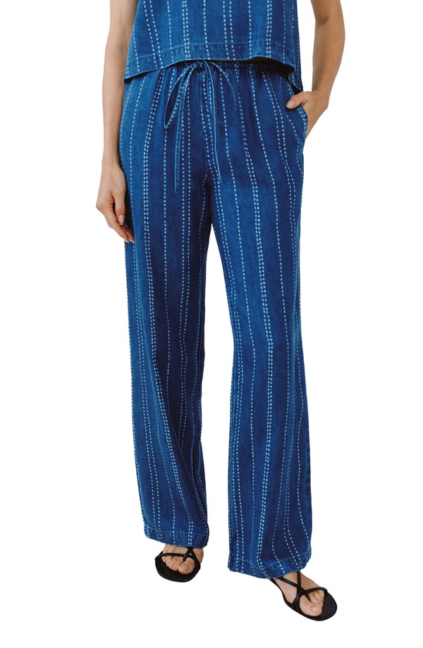 ベラダール レディース ボトムス レギンス ズボン下 Bella Dahl Indigo Stripe Drawstring Tencel Pants Indigo Stripe インディゴ