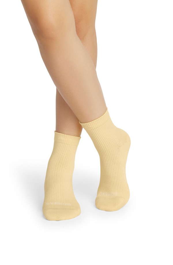 ボン二階建てバス レディース アンダーお召しもの ソックス Bombas Modern Rib Quarter Socks Meringue