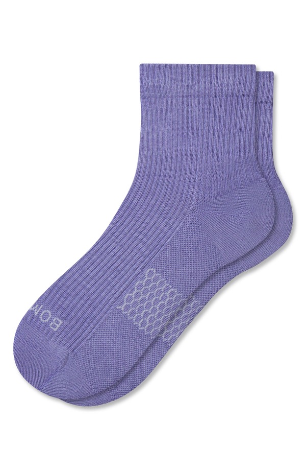 ボン二階建てバス レディース アンダーお召しもの ソックス Bombas Modern Rib Quarter Socks Peri Dusk