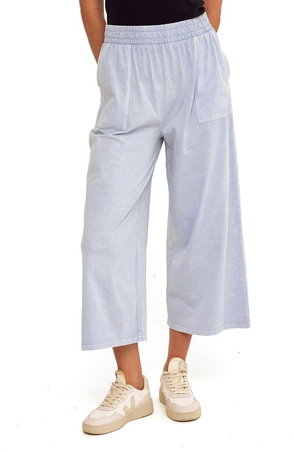 スレッズ・フォー・ソート レディース ボトムス レギンス ワイドレッグ ズボン下 旗がしら Threads 4 Thought Alva Mineral Wash Pull-On Wide Leg Capri Pants High Tide