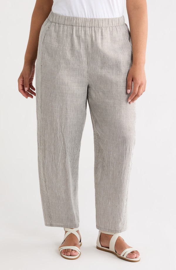 エイリーンフィッシャー レディース ボトムス レギンス パンツ アンクル リネン Eileen Fisher Anklength Lantern Linen Blend Pants Wren|ReVida 店
